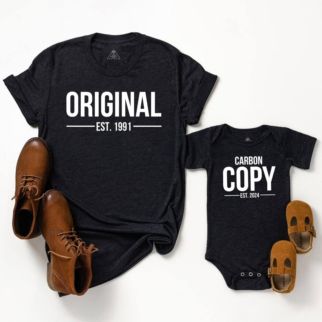 ORIGINAL Est. & CARBON COPY Est. Matching Tees For Dad and me