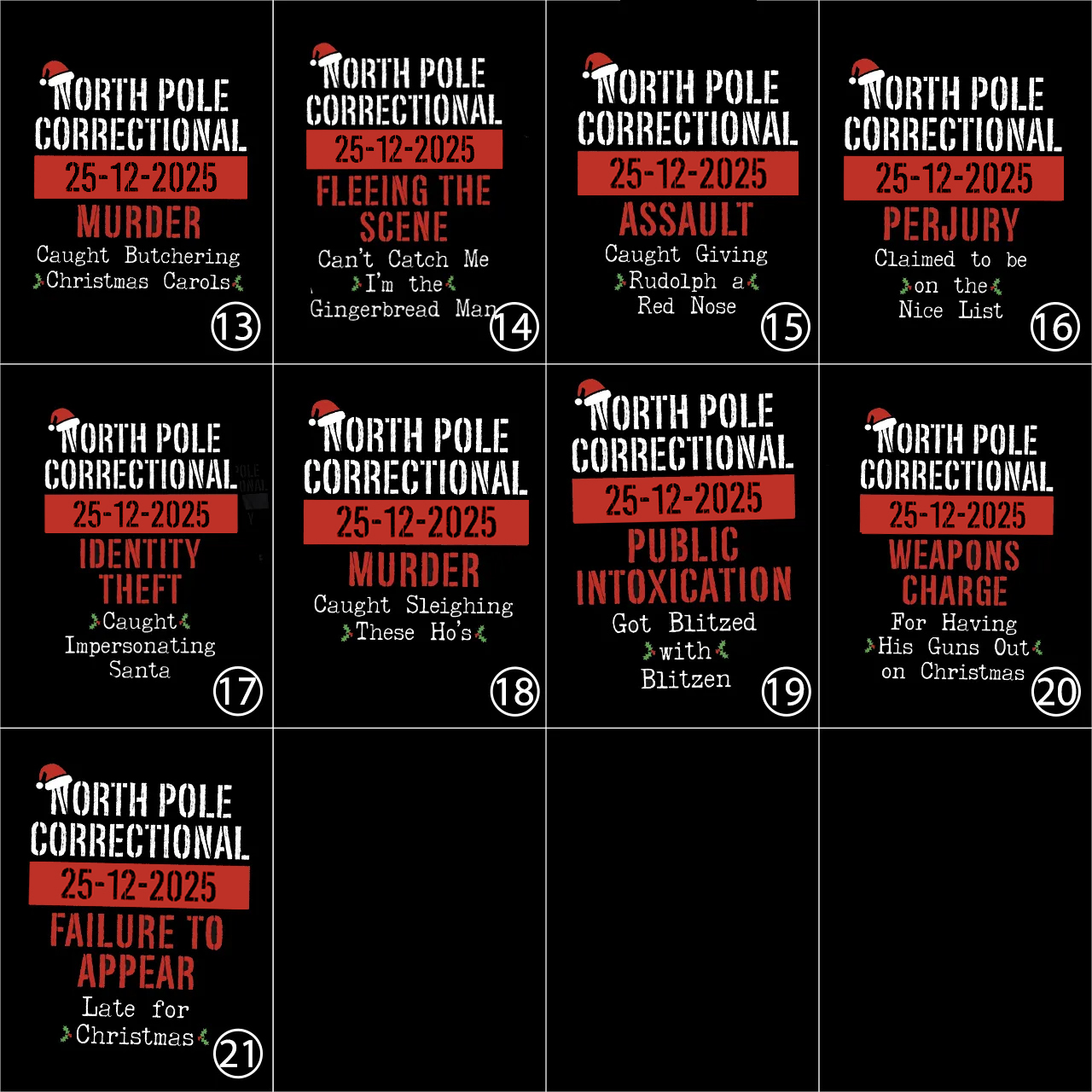 Funny Group Christmas North Pole Correctional Matching T-shirts Beepumpkin