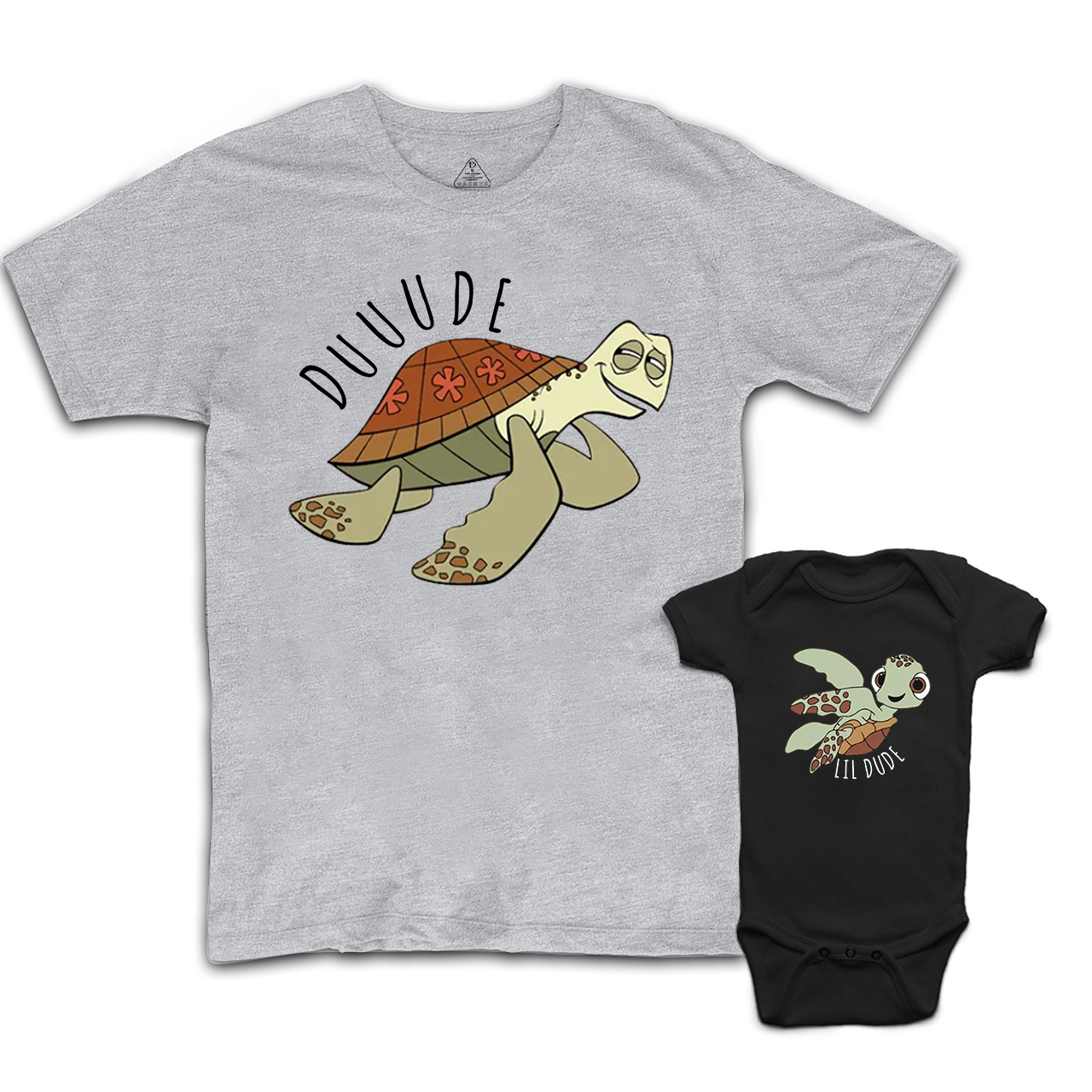 Sea Turtle Duuude Dad & Me Matching T-Shirts