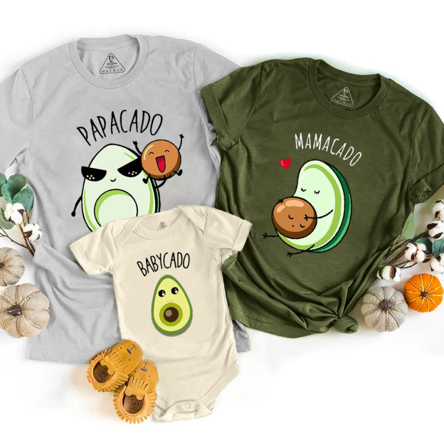 Avocado Couple Pregnancy Announcement Family Matching Tees Beepumpkin