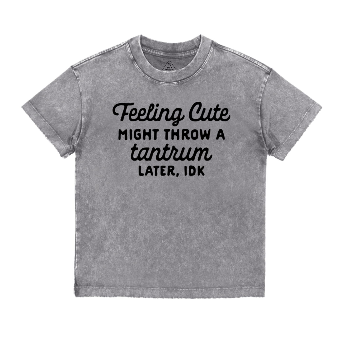 Feeling Cute Might Throw a Tantrum Later, idk Toddler&Kids Washed Tees      