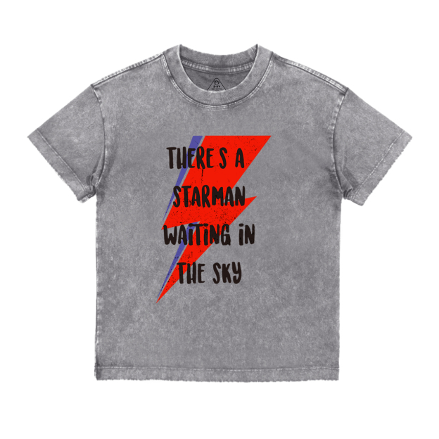 Red And Blue Lightning Toddler&Kids Washed Tees          