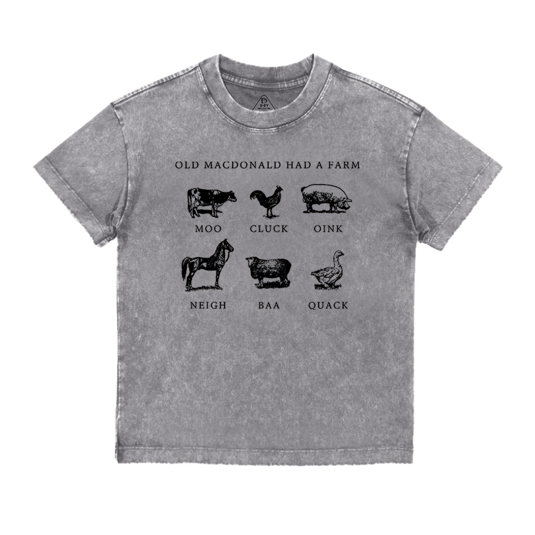 Had A Farm Kids Retro Natural Toddler&Kids Washed Tees