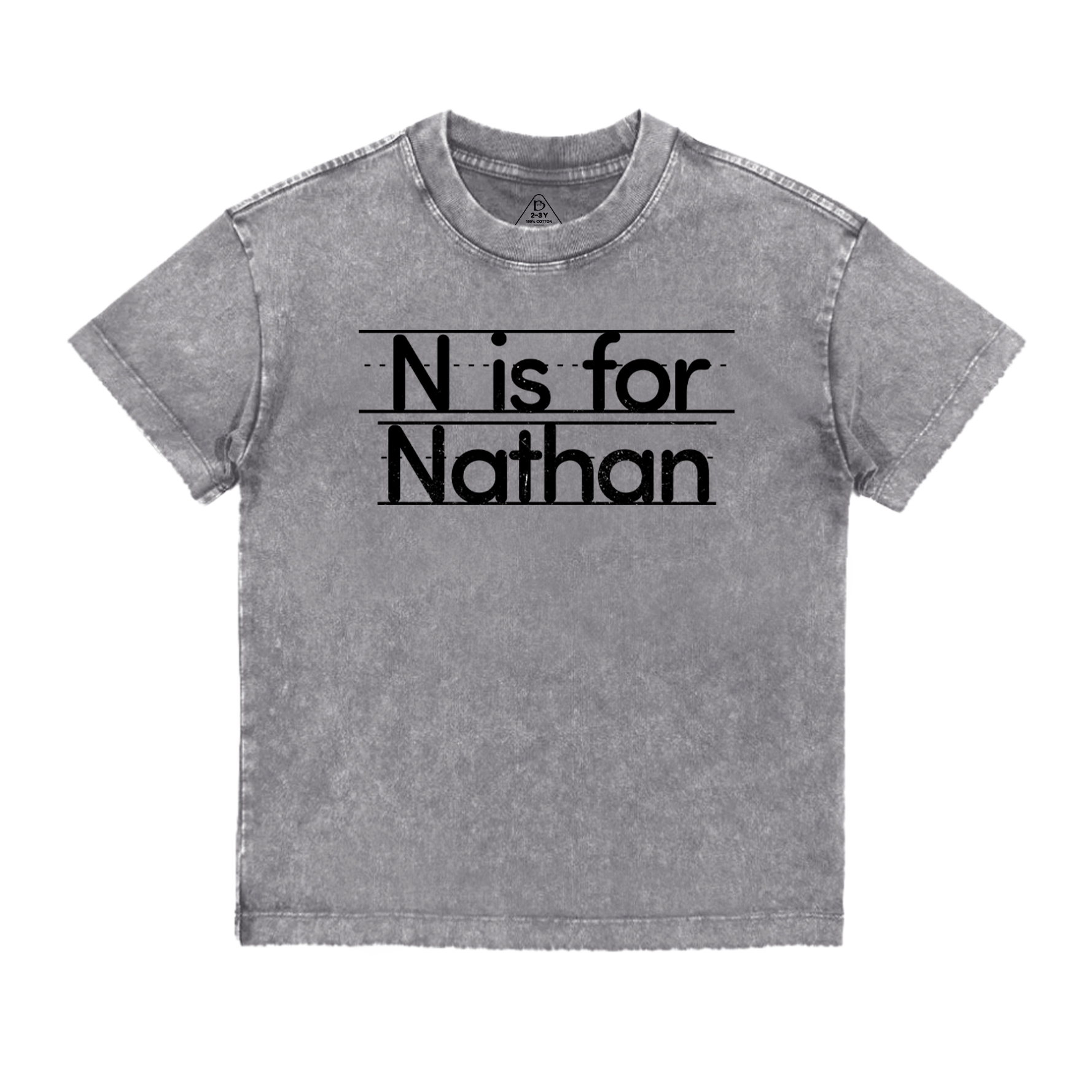 Custom Initial Back To School Toddler&Kids Washed Tees    