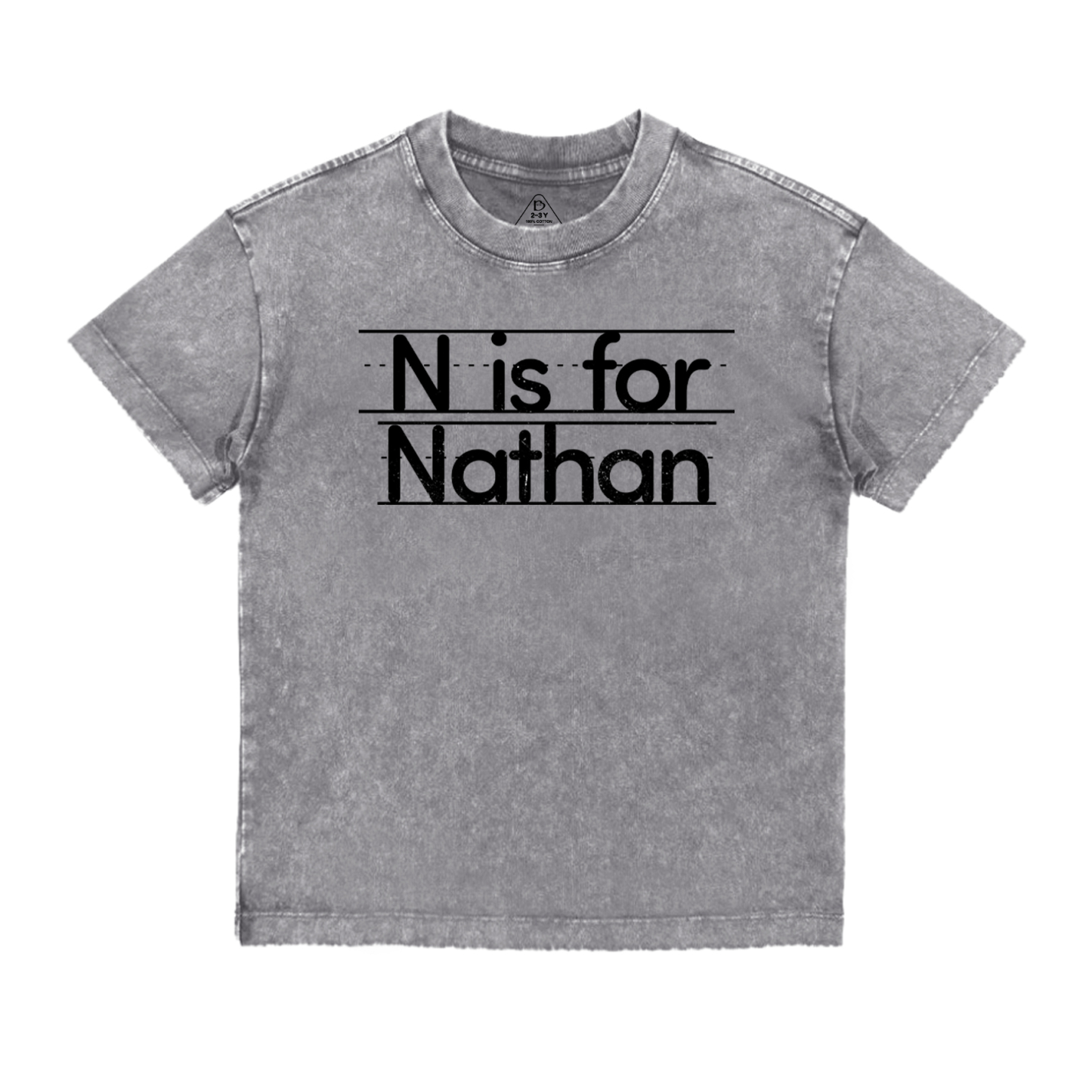 Custom Initial Back To School Toddler&Kids Washed Tees    