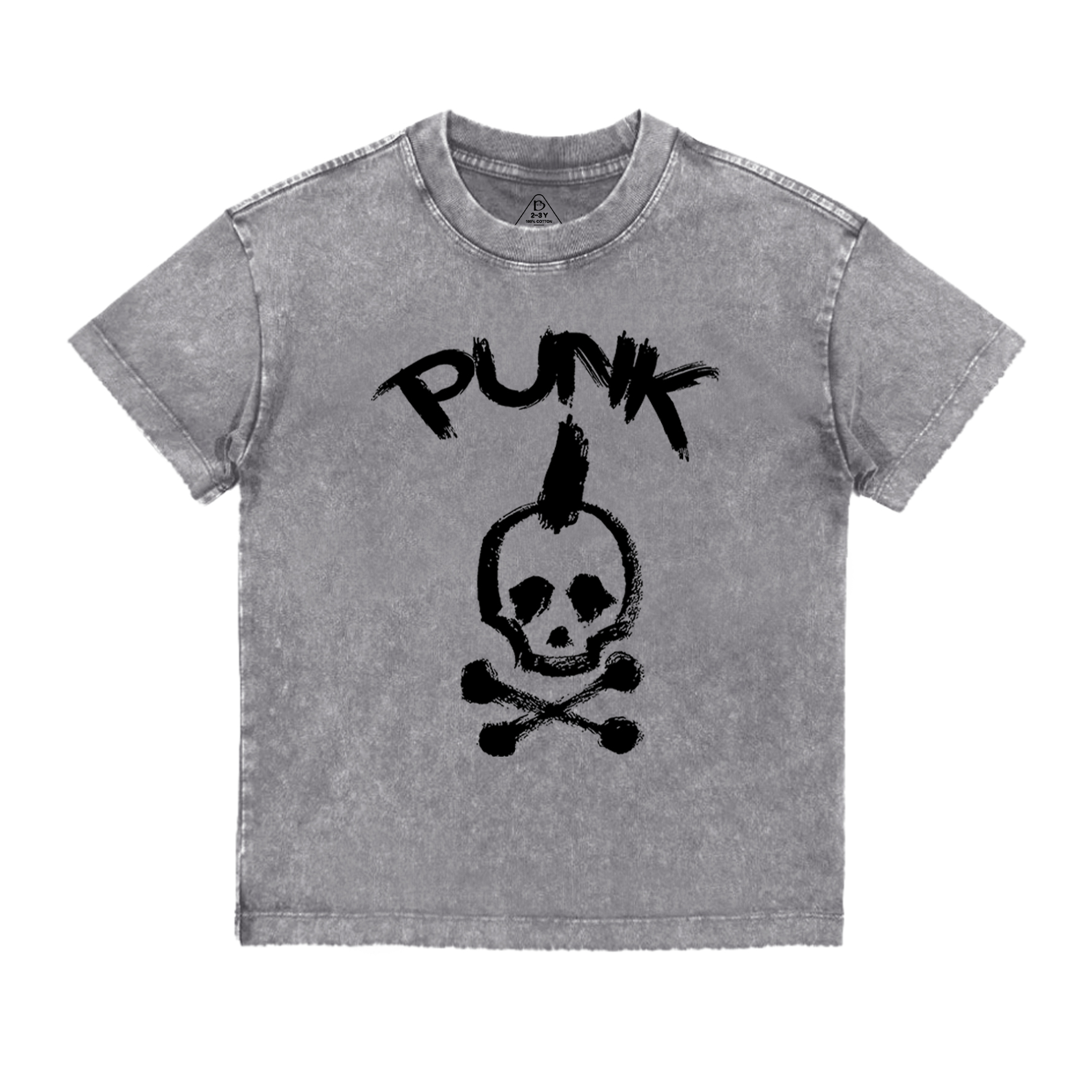 Punk Skull Toddler&Kids Washed Tees          