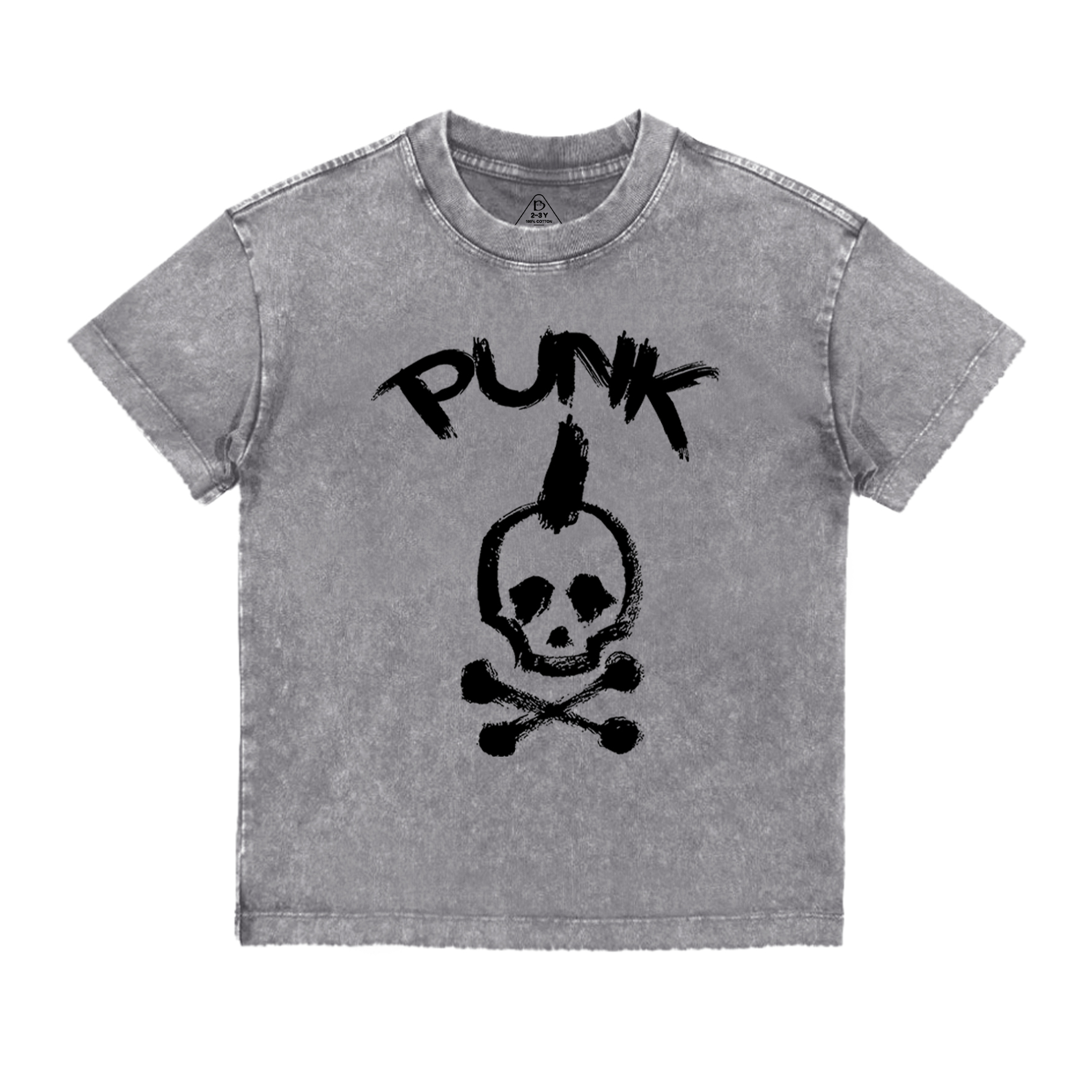 Punk Skull Toddler&Kids Washed Tees          