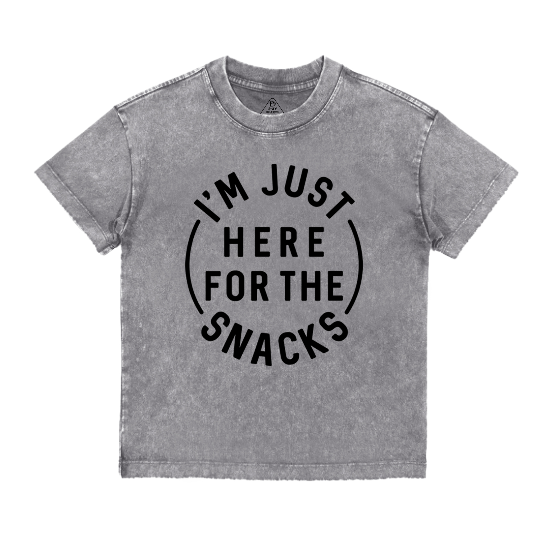 I'm Just Here For The Snacks Toddler&Kids Washed Tees
