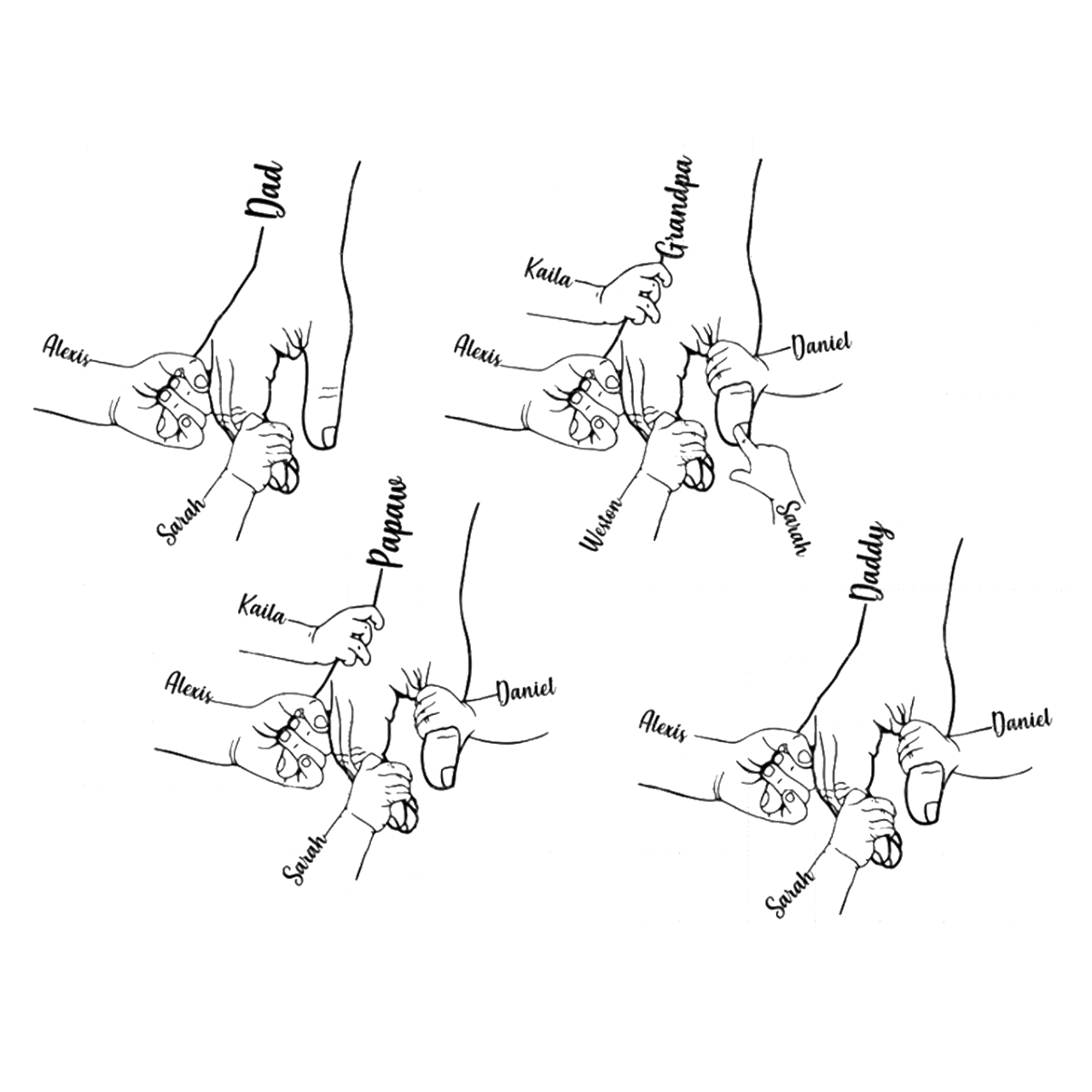 Custom Kids Grab Papa Hands Dad T-shirt