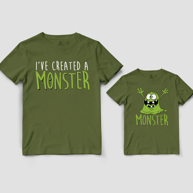 I Created A Monster Dad&Me Matching Shirts