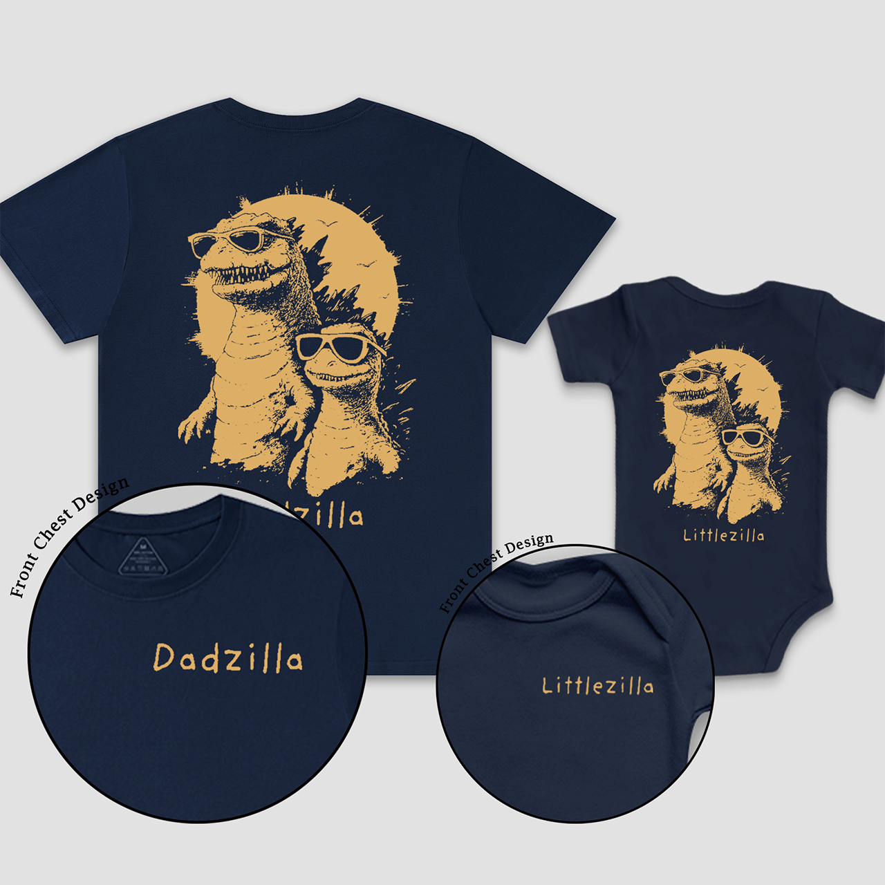 Dadzilla Littlezilla Dad&Me Matching Shirts