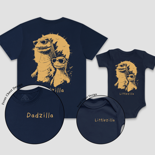 Dadzilla Littlezilla Dad&Me Matching Shirts