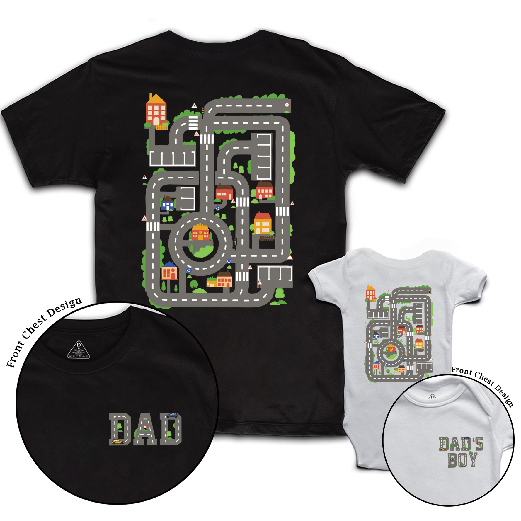 Personalized Car Track Dad&Me Matching Shirts