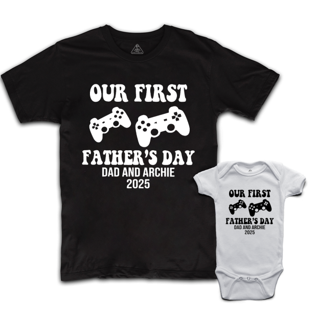 Personalized Our First Father's Day Dad&Me Matching T-Shirts