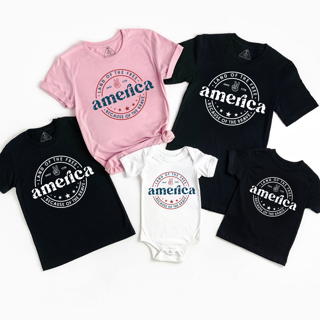 America Land Of The Free Because Of The Brave Family Matching Shirts