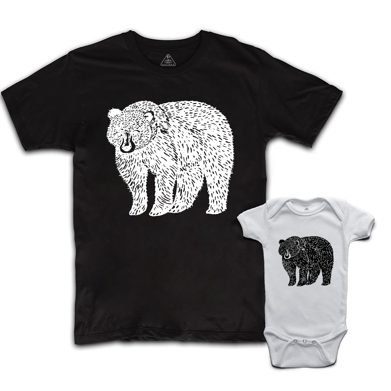 Organic Animal Bear Dad&Me Matching Shirts