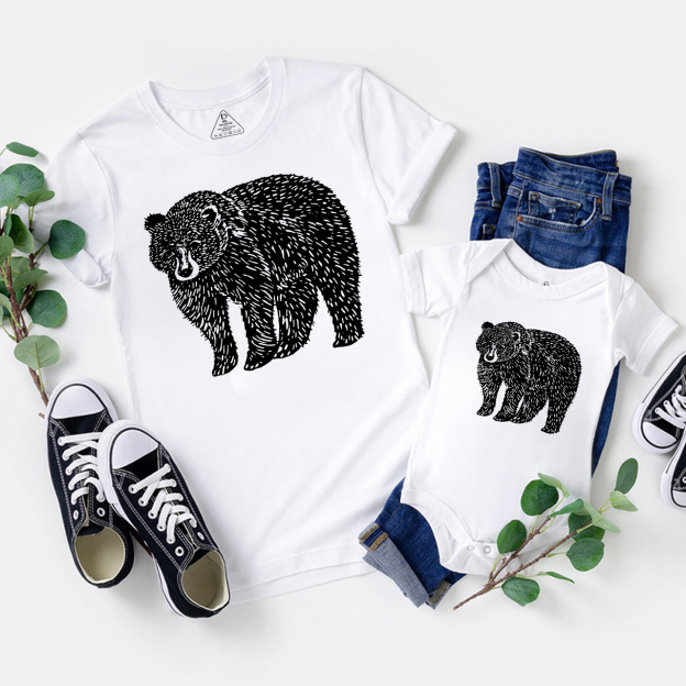 Organic Animal Bear Family Matching Tees Beepumpkin