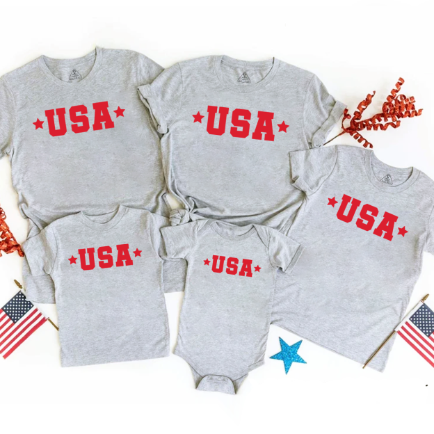 USA Star Family Matching Tees Beepumpkin