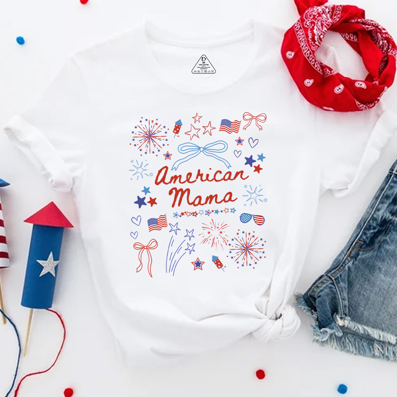 Comfort Colors 4th Of July Mama T-Shirts