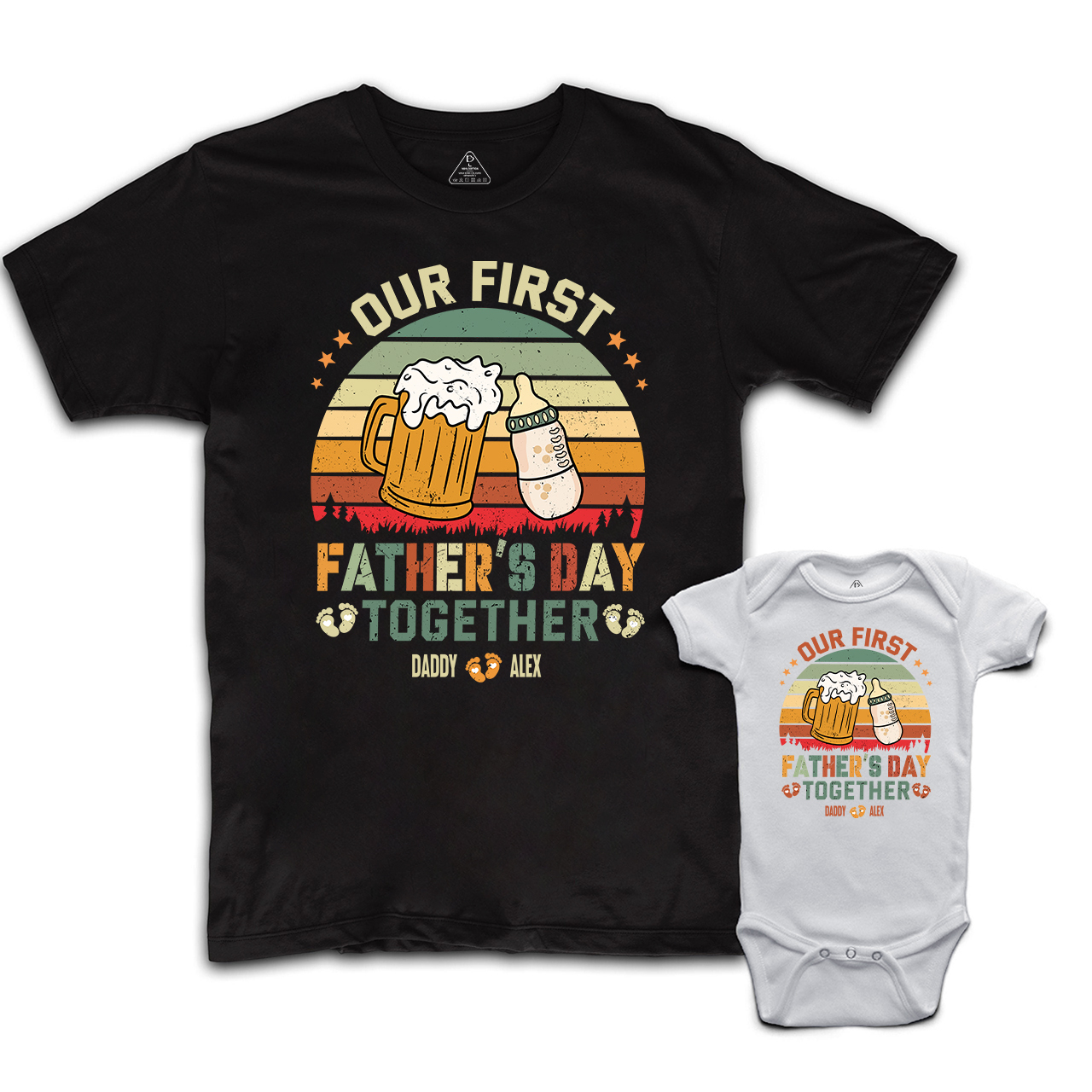 Personalized Our First Fathers Day Together Dad&Me Matching Shirts