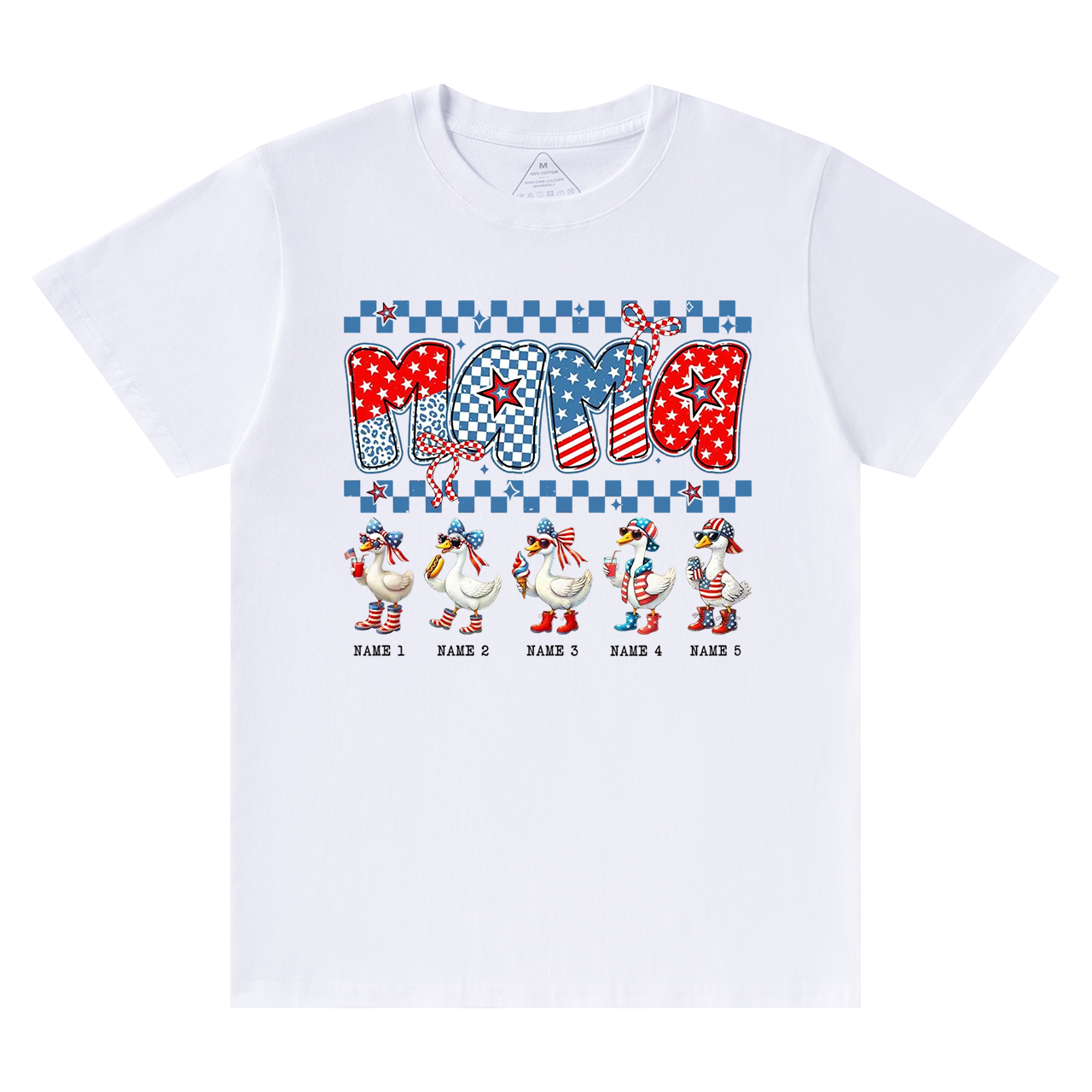 Personalized 4th Of July Mama Goose  T-Shirts