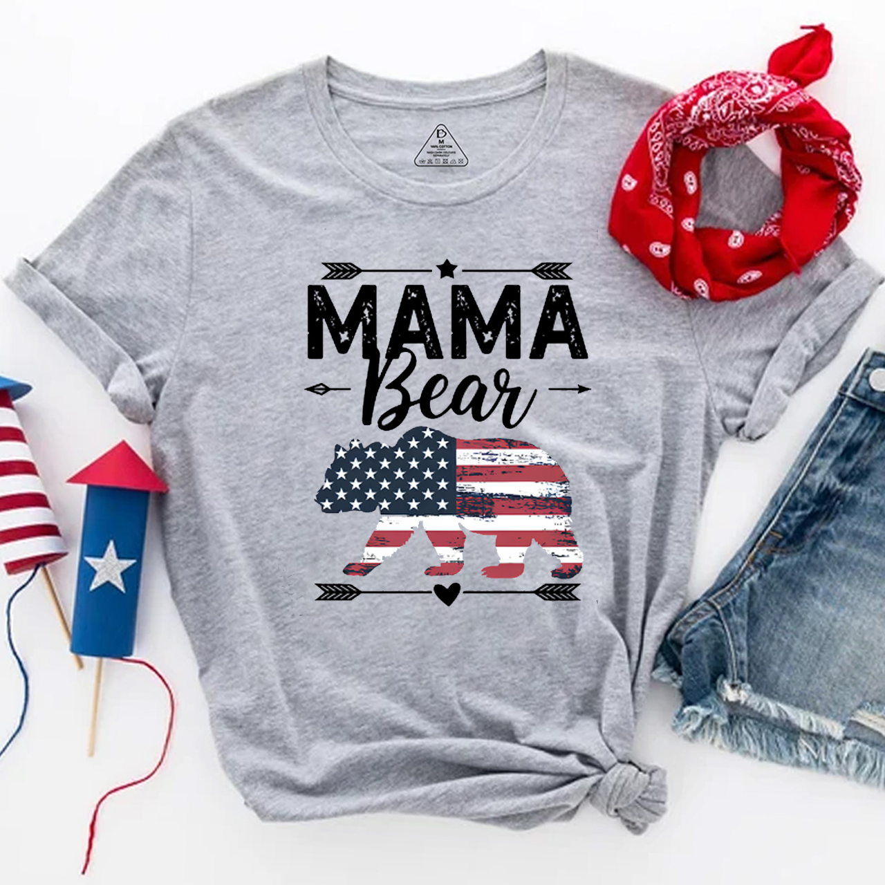 Mama Bear 4th Of July Mama T-Shirts
