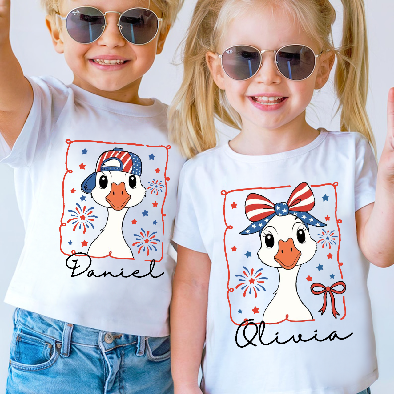 4th Of July Mama Goose Toddler Tees