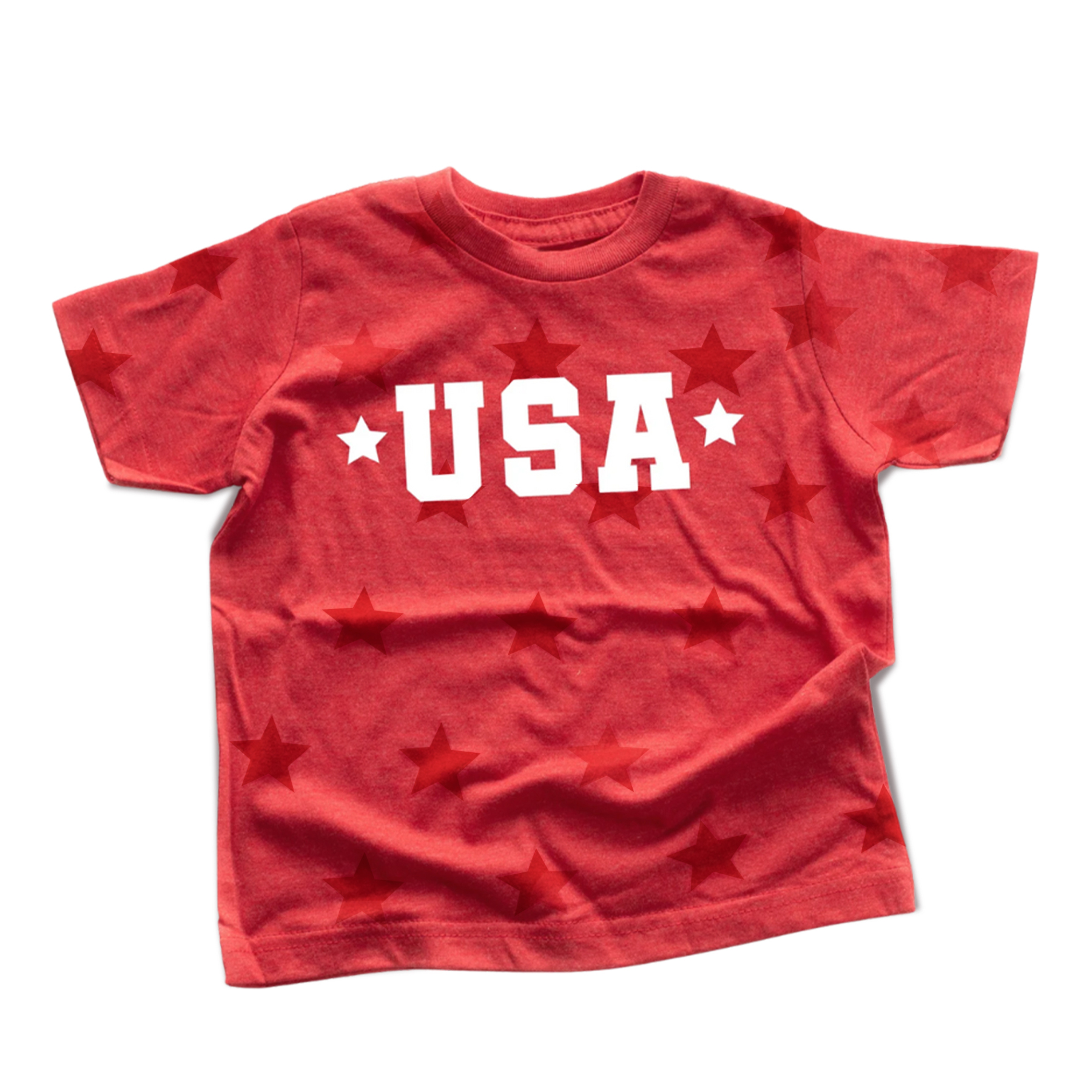 USA (Block Font - Two Stars) Independence Day Family Matching Shirts