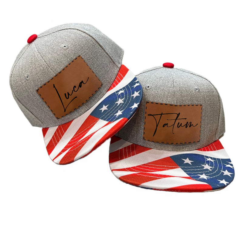Personalized Name Independence Day Flat Brim Trucker Hat