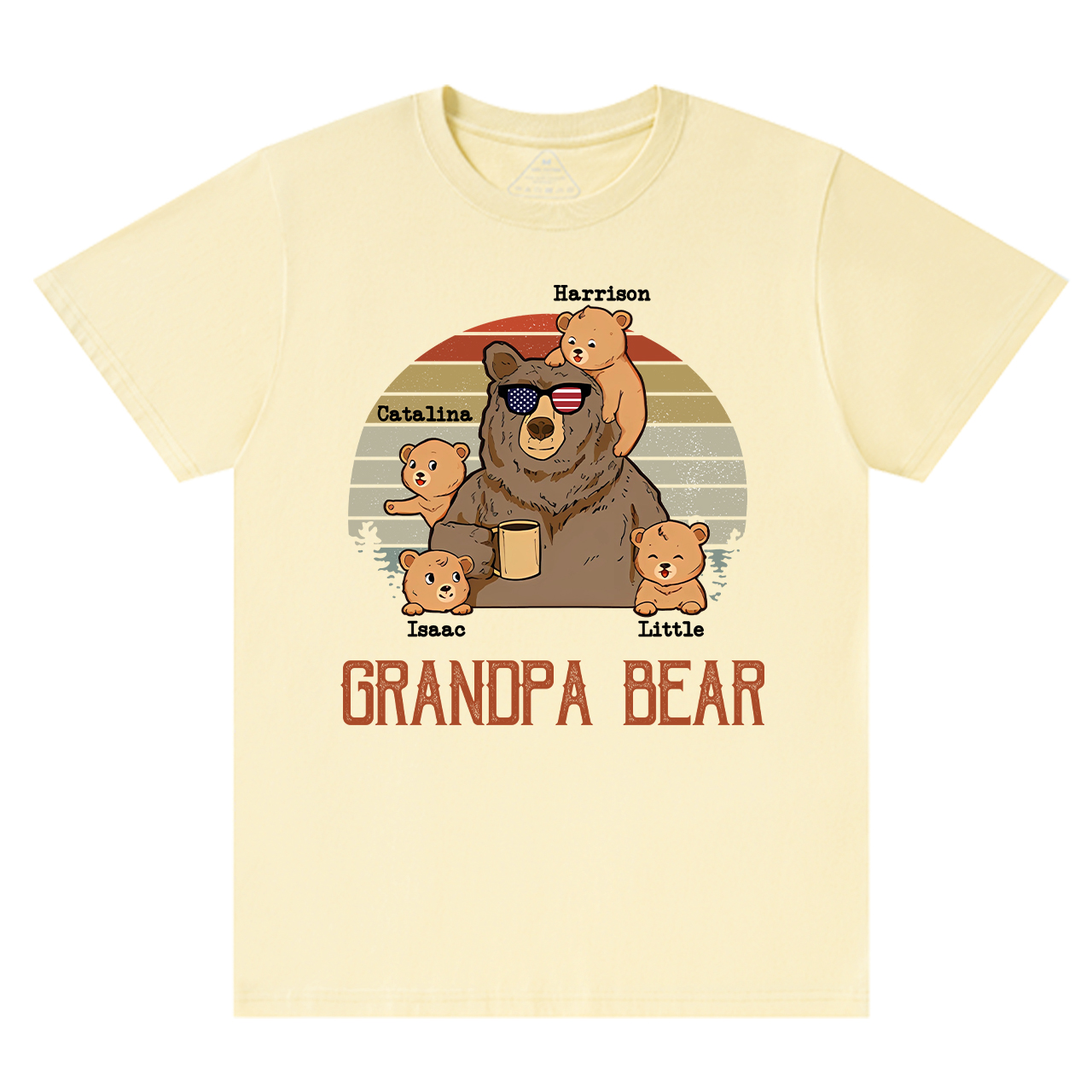 Personalized  Papa Bear And Kids Names T-Shirt 