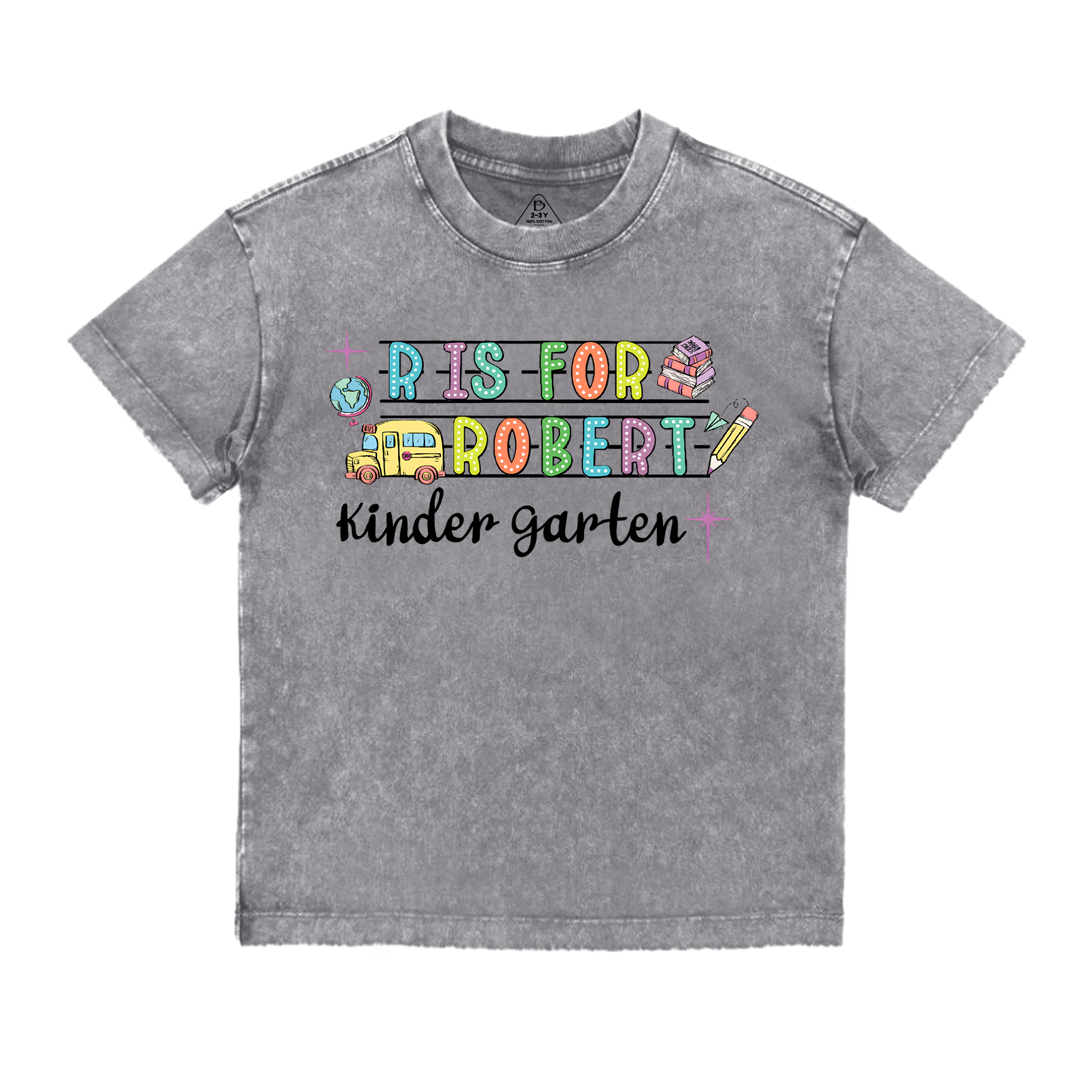 Personalized Alphabet Back To School Toddler&Kids Washed Tees