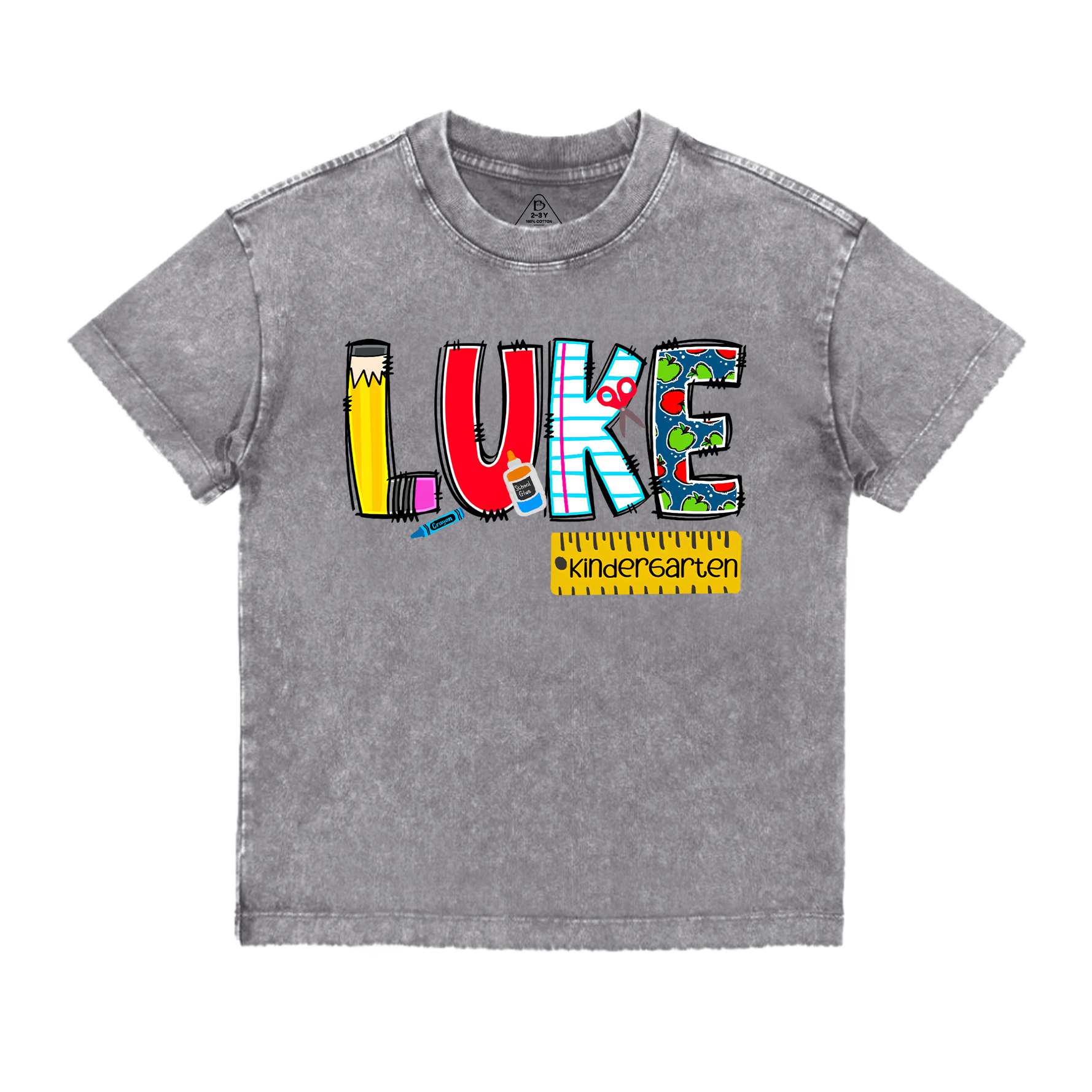 Personalized Alphabet Toddler&Kids Washed Tees