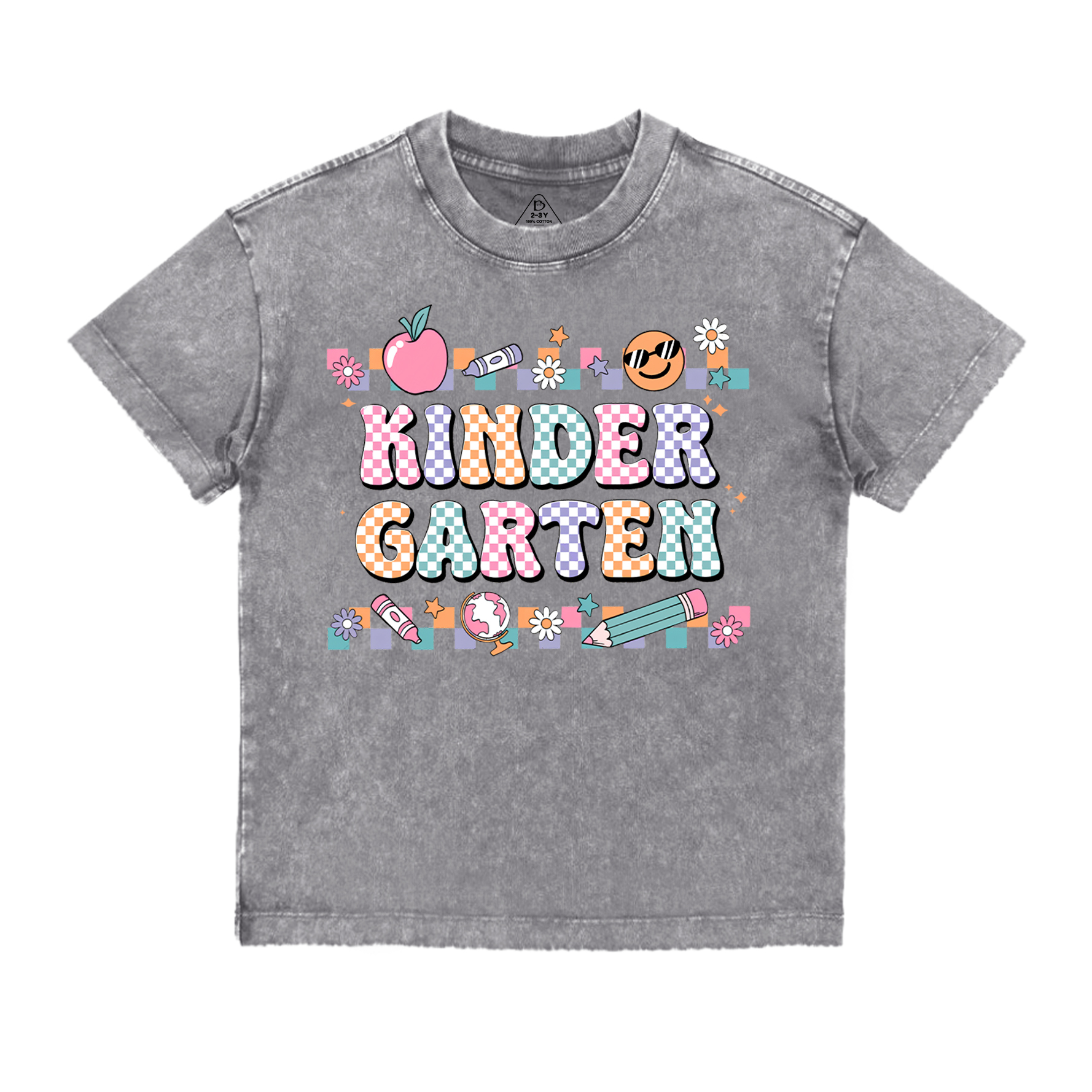 Personalized Lattice Grade Toddler&Kids Washed Tees
