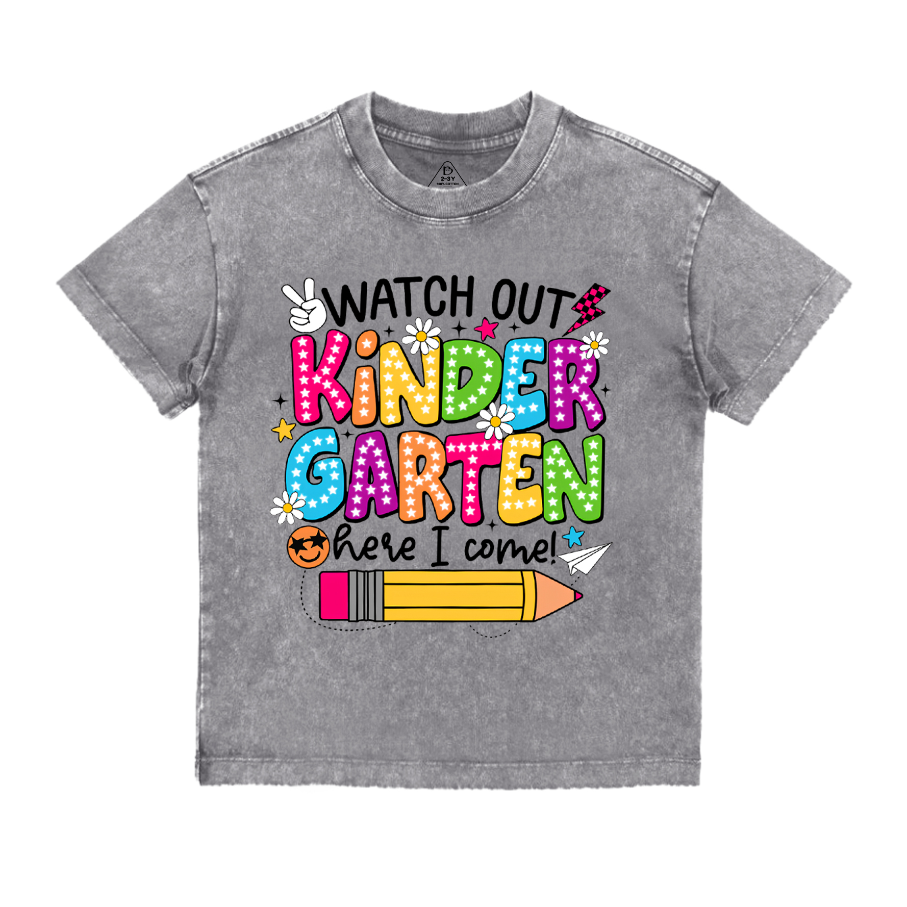 Personalized Watch Out Kindergarten Here I Come Toddler&Kids Washed Tees