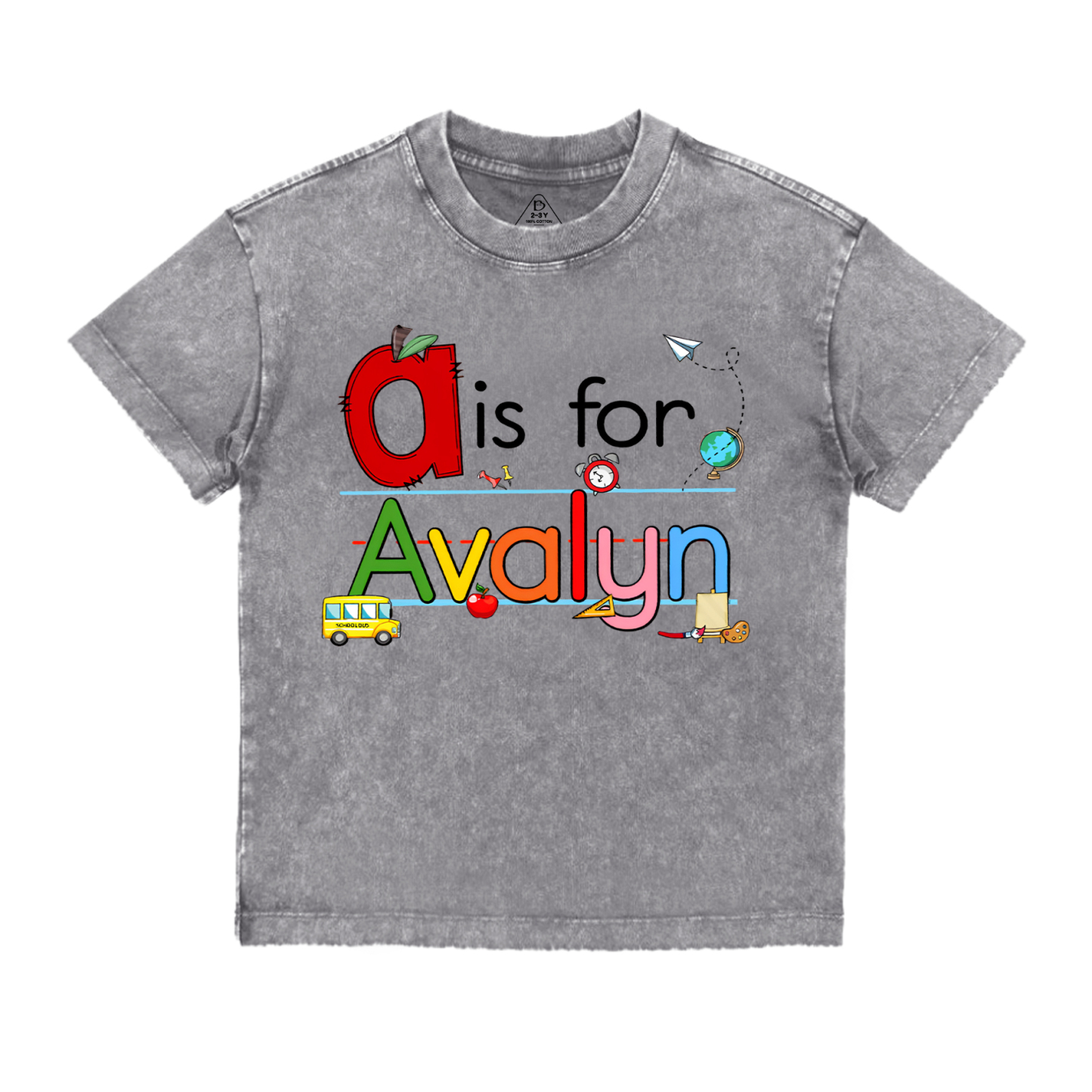 Personalized Color Name Toddler&Kids Washed Tees