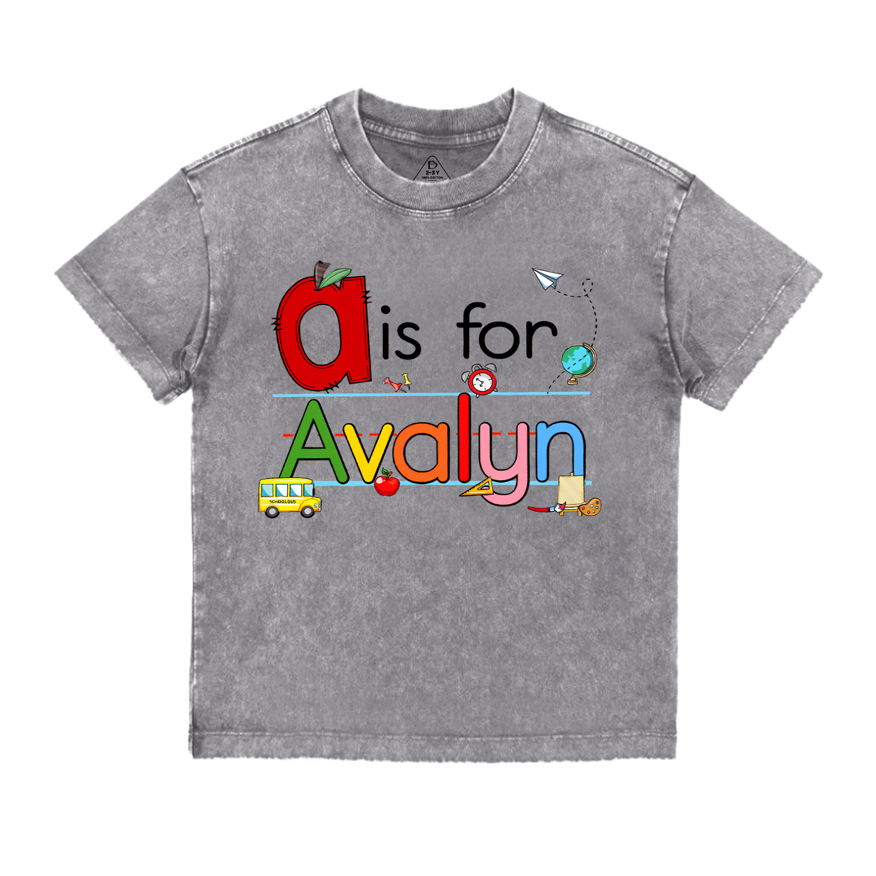 Personalized Color Name Toddler&Kids Washed Tees