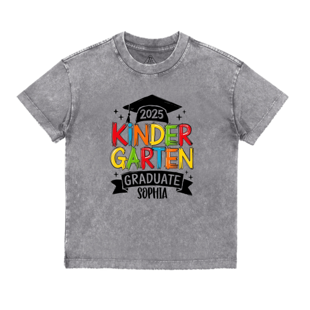 Personalized Kindergarten Graduation Toddler&Kids Washed Tees