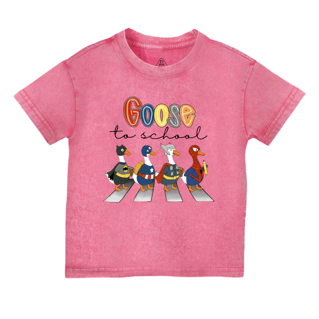 Goose To School Toddler&Kids Washed Tees