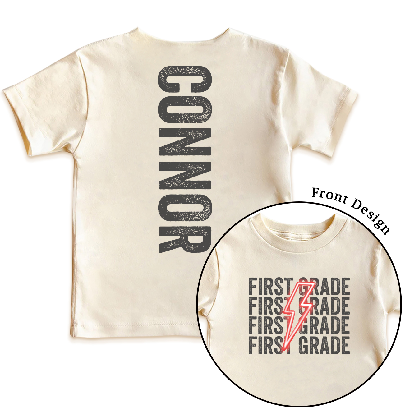Personalized Lightning Kid Name Toddler&Kid's Tees Beepumpkin