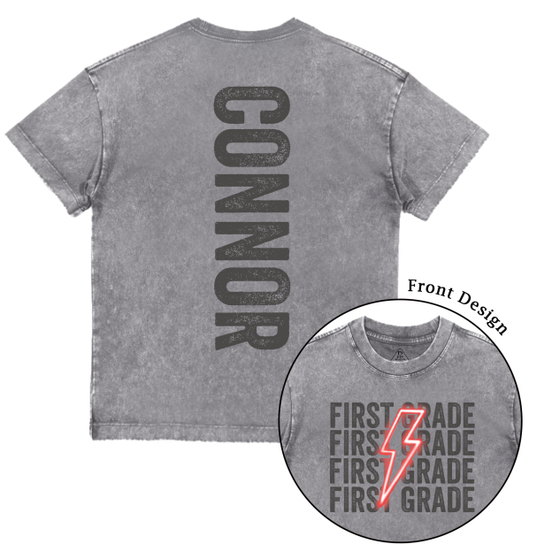 Personalized Lightning Kid Name Toddler&Kids Washed Tees