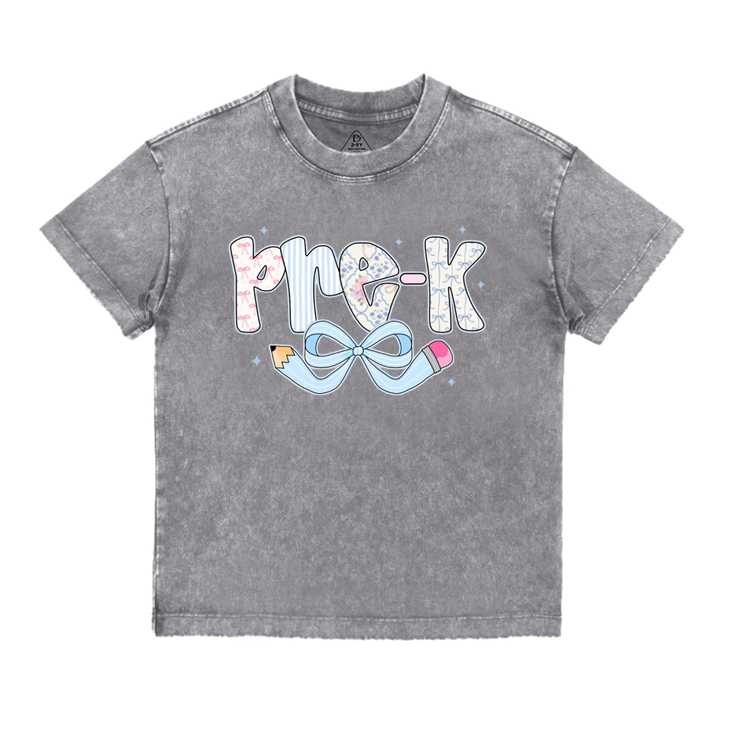 Personalized Pencil bow Grades Toddler&Kids Washed Tees