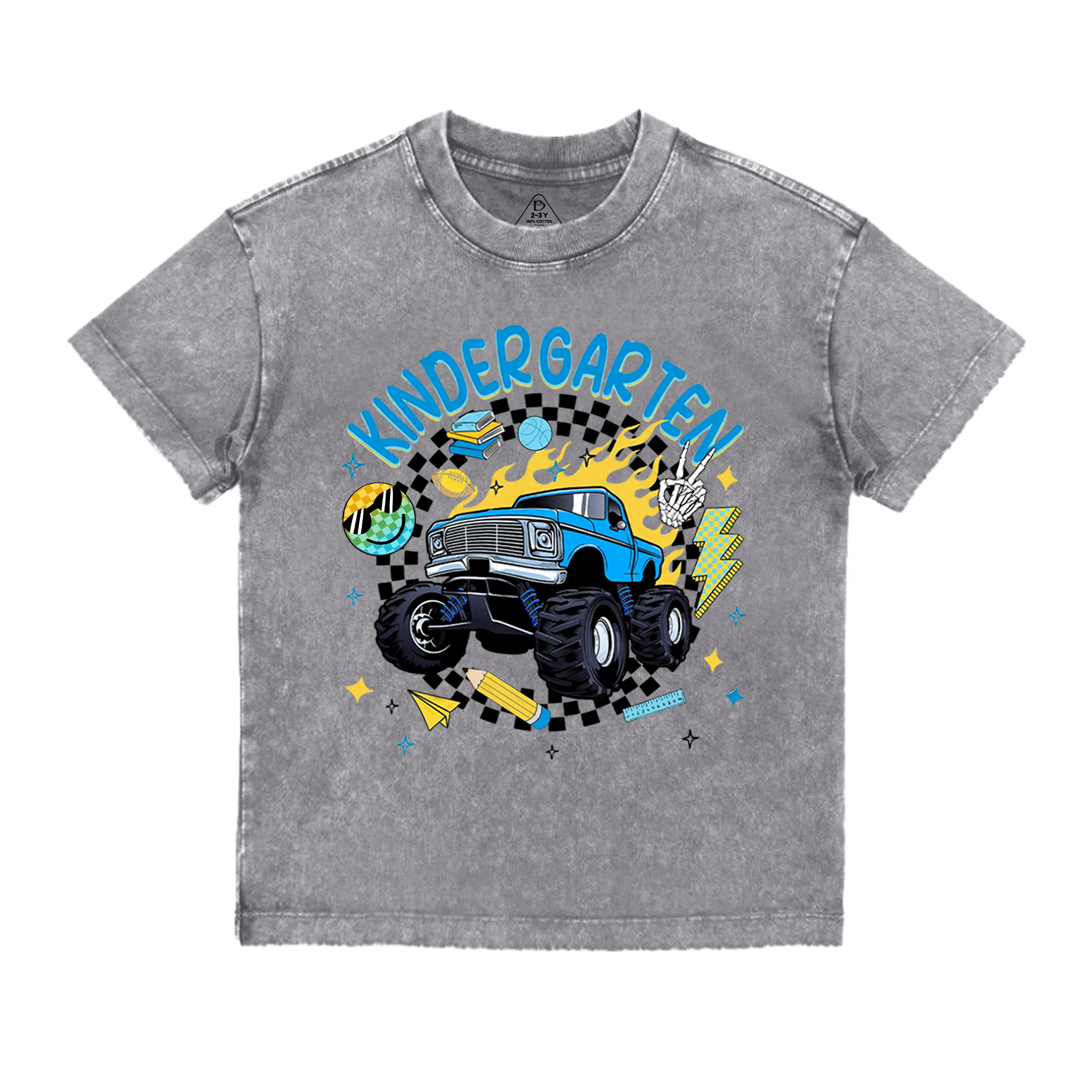 Personalized Truck For Boy Toddler&Kids Washed Tees