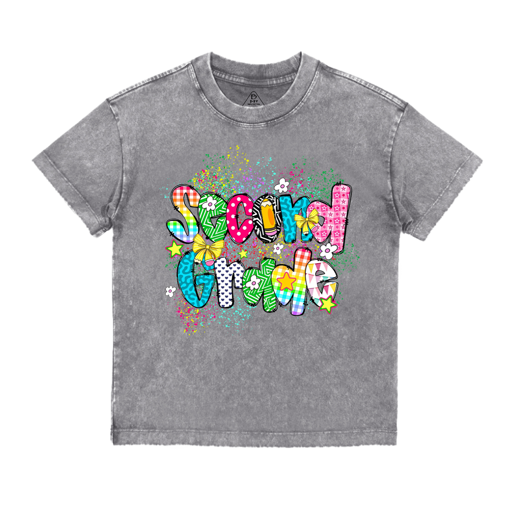Personalized Ink splash Back To School Toddler&Kids Washed Tees
