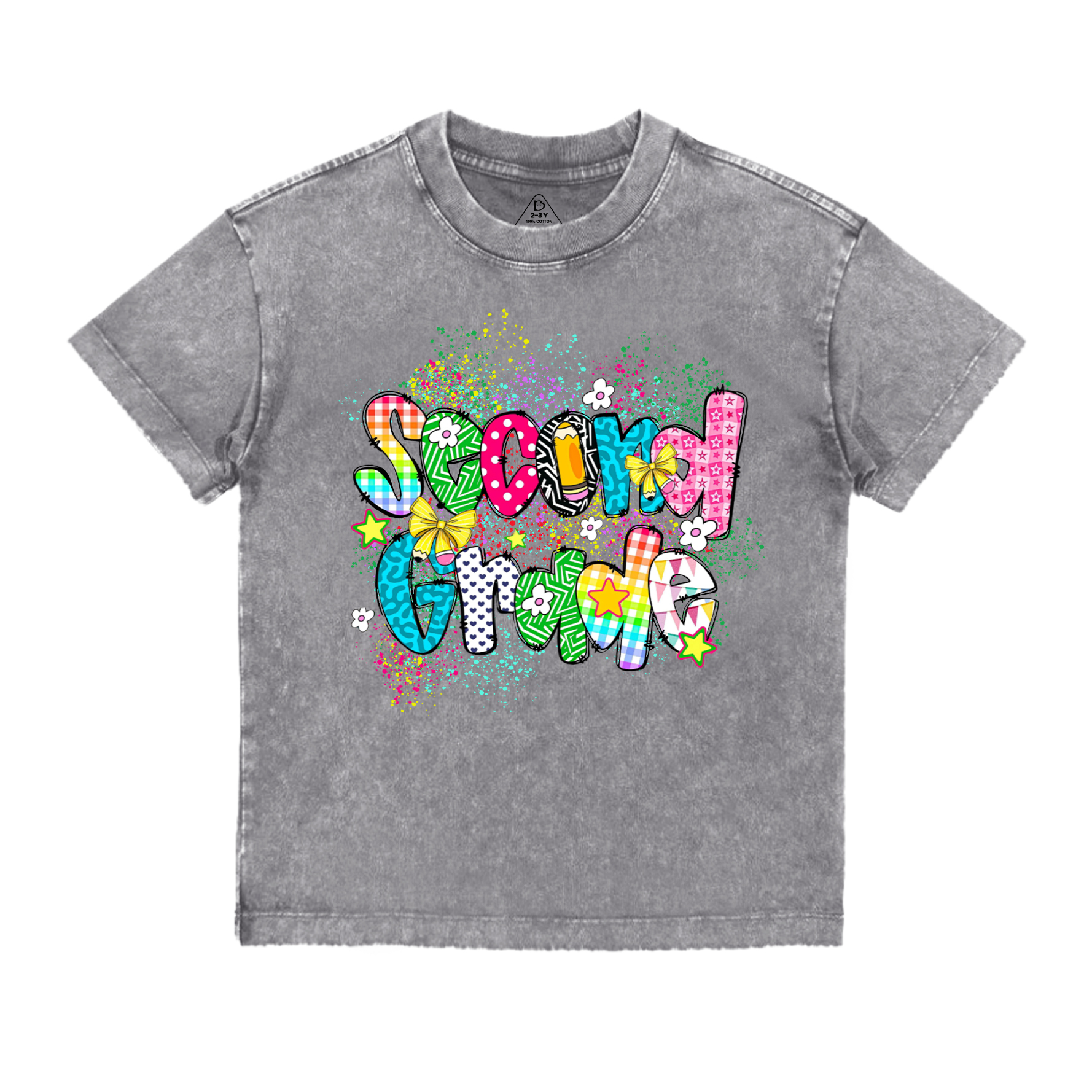 Personalized Ink splash Back To School Toddler&Kids Washed Tees