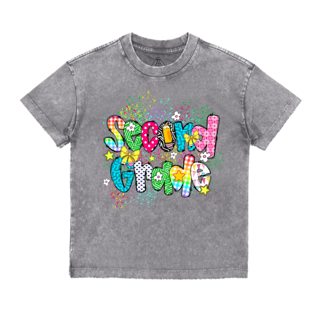 Personalized Ink splash Back To School Toddler&Kids Washed Tees
