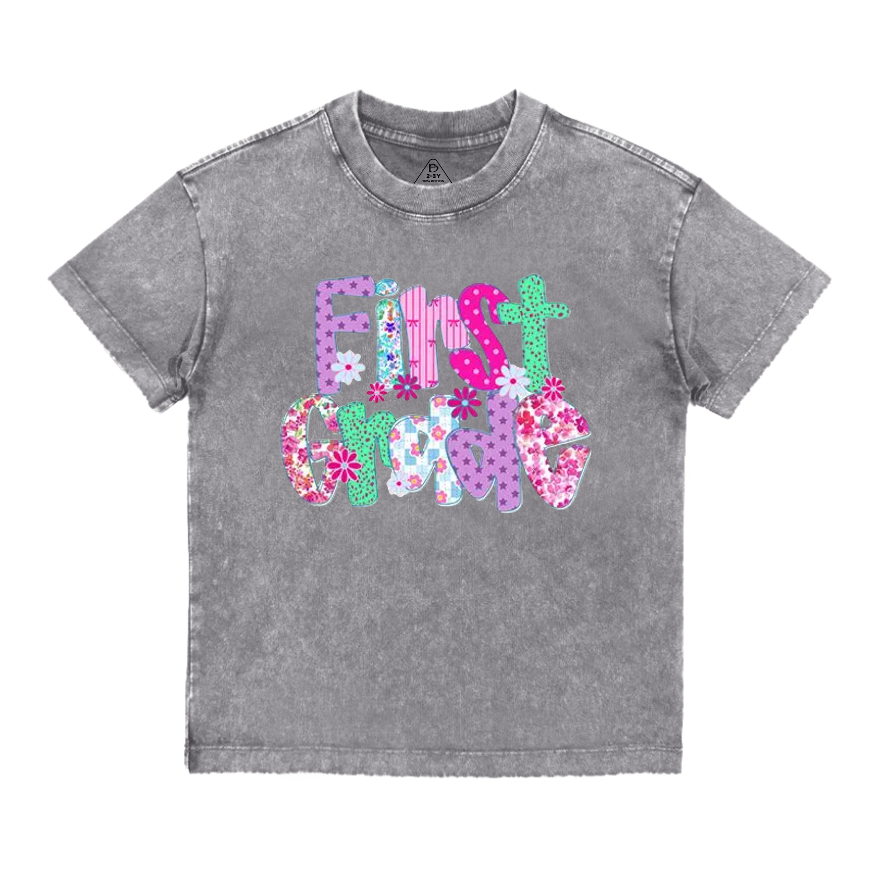 Personalized Floral Fun Toddler&Kids Washed Tees