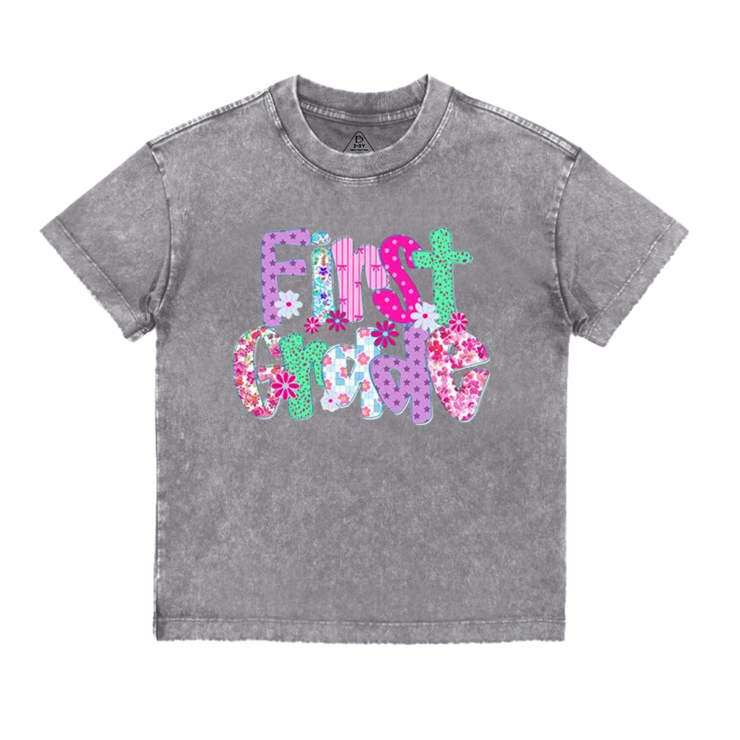 Personalized Floral Fun Toddler&Kids Washed Tees