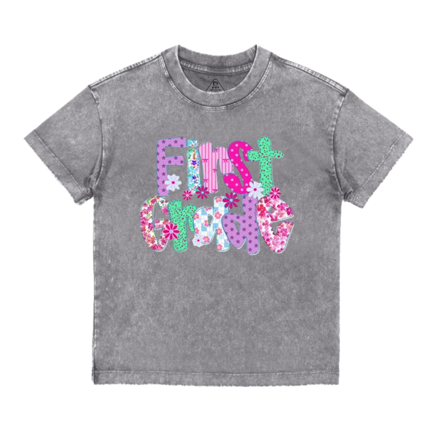 Personalized Floral Fun Toddler&Kids Washed Tees