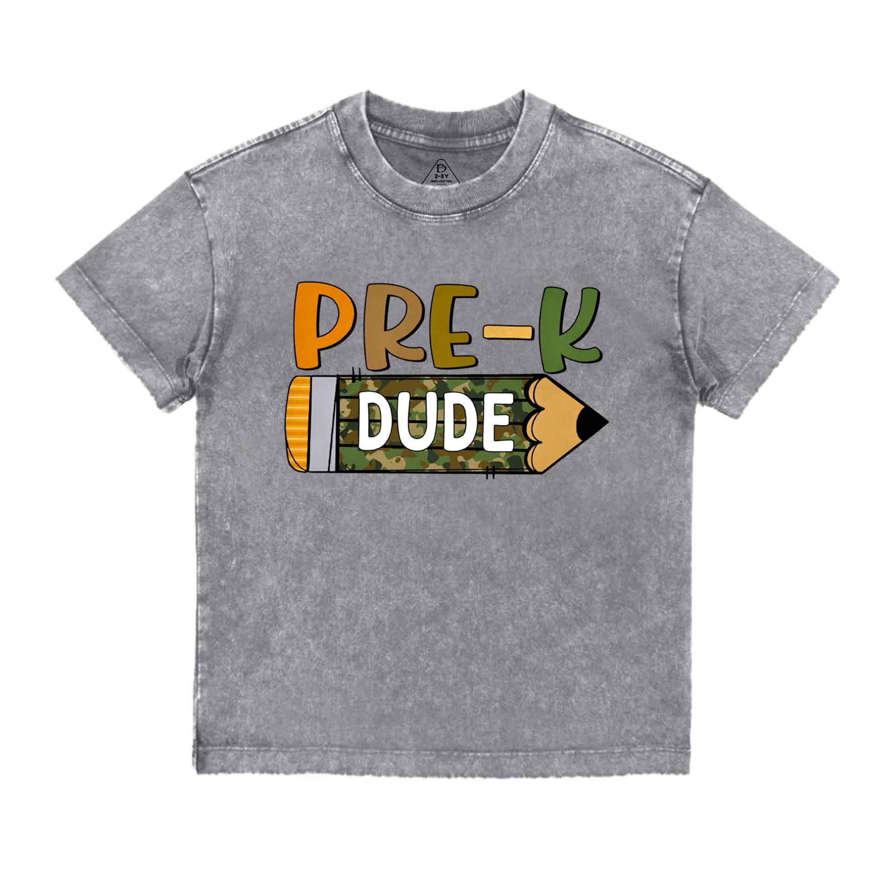 Personalized Retro Back To School Boys Toddler&Kids Washed Tees