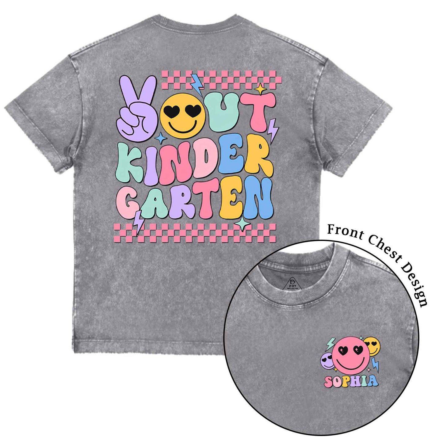 Personalized Kindergarten Graduation Toddler&Kids Washed Tees